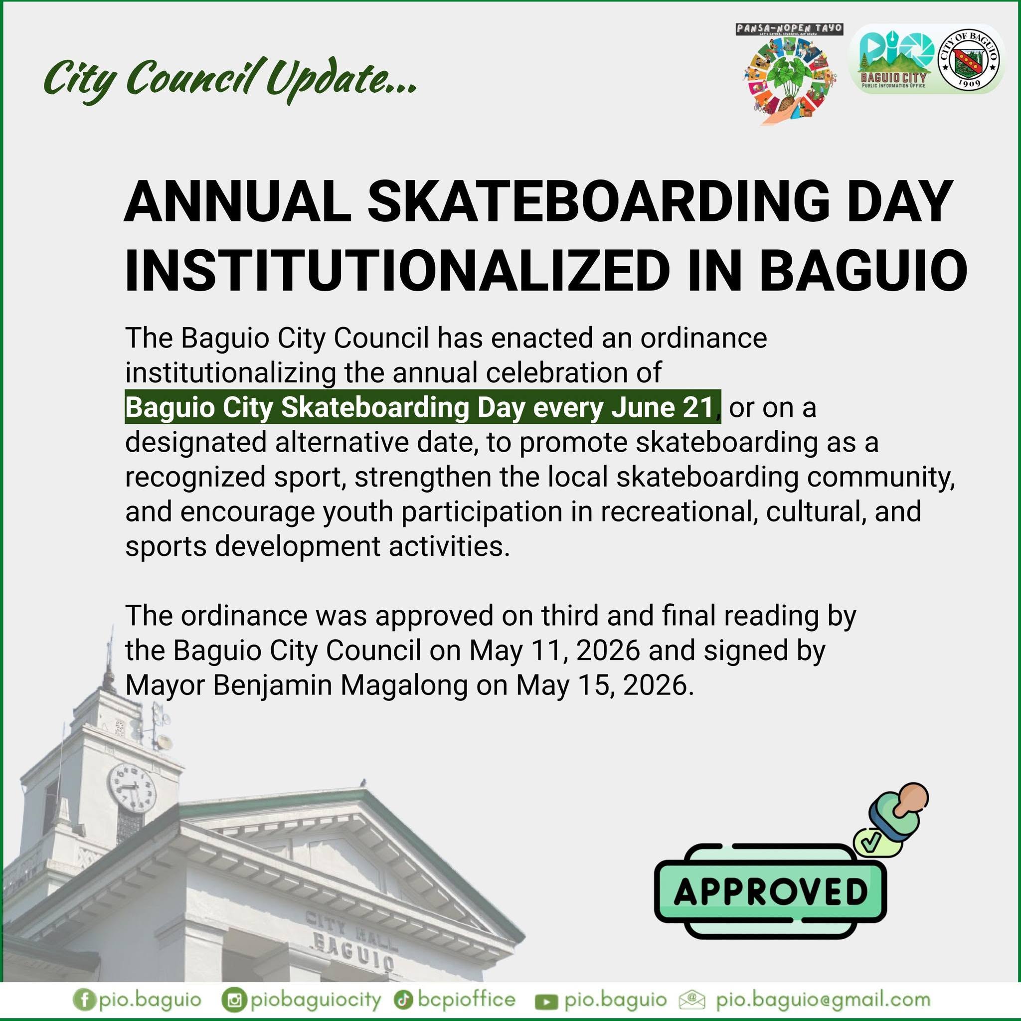 Annual Skateboarding Day Instititionalize